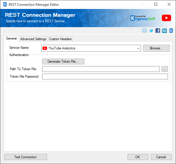 SSIS YouTube Analytics Connection Manager